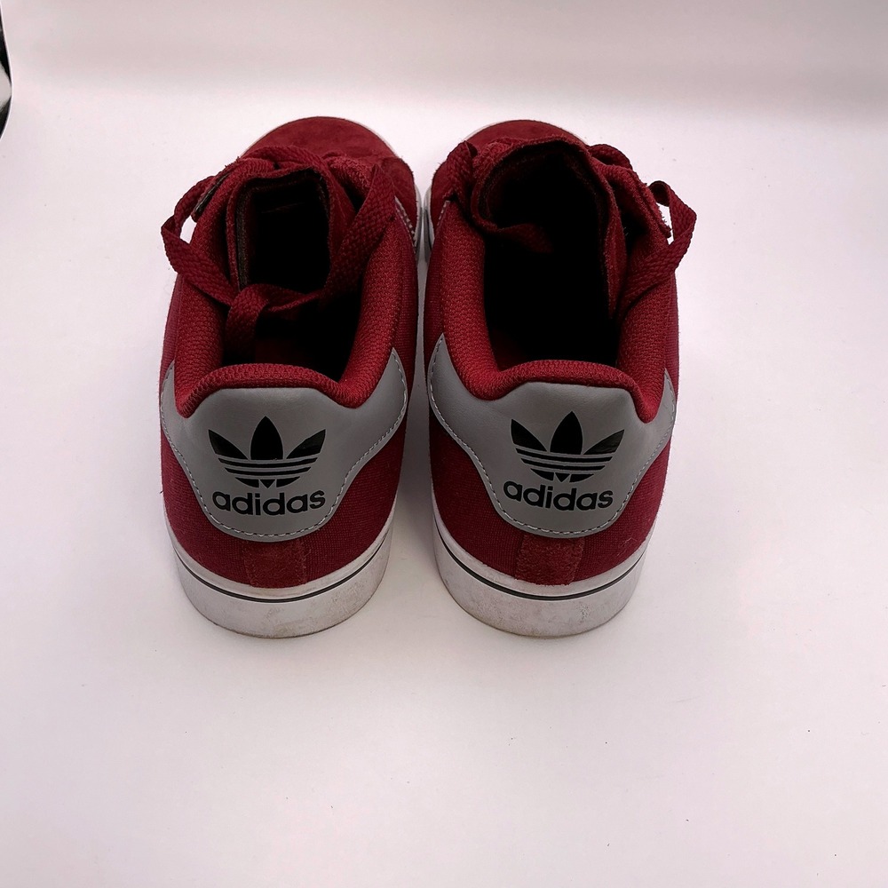 Adidas Campus Vulc Burgundy Maroon Grey Suede Canvas Skate Shoes Mens 8.5 F37365 - Picture 4 of 8